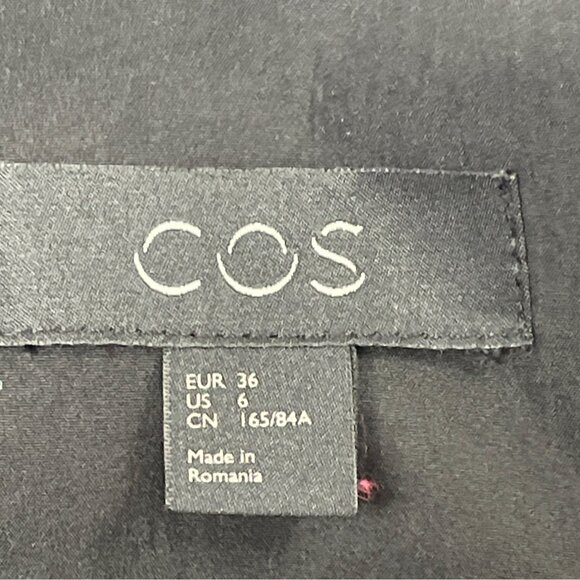 COS Womens Black Long Zip-Up Jacket US Modern Design Size 6 - Picture 7 of 8